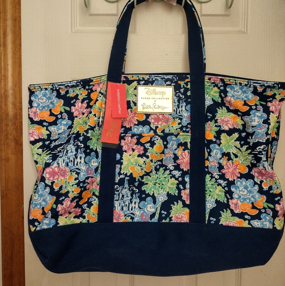 Mickey & Minnie Mouse Lilly Pulitzer Canvas Tote